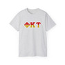 Phi Kappa Tau Two Toned Greek Lettered T-shirts