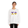 Chi Psi Two Toned Greek Lettered Crewneck Sweatshirts