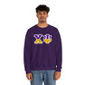 Chi Psi Two Toned Greek Lettered Crewneck Sweatshirts