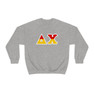 Delta Chi Two Toned Greek Lettered Crewneck Sweatshirts