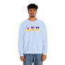 Delta Sigma Pi Two Toned Greek Lettered Crewneck Sweatshirts