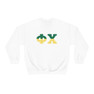 Phi Chi Two Toned Greek Lettered Crewneck Sweatshirts