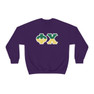 Phi Chi Two Toned Greek Lettered Crewneck Sweatshirts