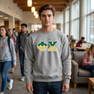 Phi Chi Two Toned Greek Lettered Crewneck Sweatshirts