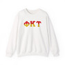 Phi Kappa Tau Two Toned Greek Lettered Crewneck Sweatshirts