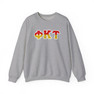 Phi Kappa Tau Two Toned Greek Lettered Crewneck Sweatshirts