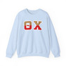 Theta Chi Two Toned Greek Lettered Crewneck Sweatshirts