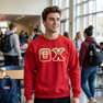 Theta Chi Two Toned Greek Lettered Crewneck Sweatshirts