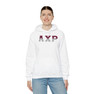 Alpha Chi Rho Two Toned Greek Lettered Hooded Sweatshirts