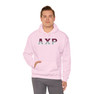 Alpha Chi Rho Two Toned Greek Lettered Hooded Sweatshirts