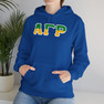 Alpha Gamma Rho Two Toned Greek Lettered Hooded Sweatshirts
