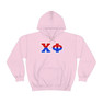 Chi Phi Two Toned Greek Lettered Hooded Sweatshirts