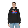 Chi Phi Two Toned Greek Lettered Hooded Sweatshirts