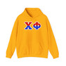 Chi Phi Two Toned Greek Lettered Hooded Sweatshirts