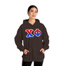 Chi Phi Two Toned Greek Lettered Hooded Sweatshirts