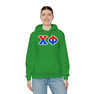 Chi Phi Two Toned Greek Lettered Hooded Sweatshirts