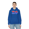 Chi Phi Two Toned Greek Lettered Hooded Sweatshirts