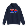 Chi Phi Two Toned Greek Lettered Hooded Sweatshirts