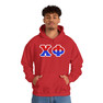 Chi Phi Two Toned Greek Lettered Hooded Sweatshirts