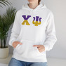 Chi Psi Two Toned Greek Lettered Hooded Sweatshirts