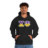 Chi Psi Two Toned Greek Lettered Hooded Sweatshirts
