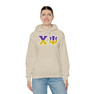 Chi Psi Two Toned Greek Lettered Hooded Sweatshirts