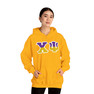 Chi Psi Two Toned Greek Lettered Hooded Sweatshirts