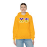 Chi Psi Two Toned Greek Lettered Hooded Sweatshirts
