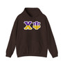 Chi Psi Two Toned Greek Lettered Hooded Sweatshirts