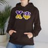 Chi Psi Two Toned Greek Lettered Hooded Sweatshirts