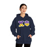 Chi Psi Two Toned Greek Lettered Hooded Sweatshirts