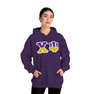 Chi Psi Two Toned Greek Lettered Hooded Sweatshirts
