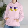 Chi Psi Two Toned Greek Lettered Hooded Sweatshirts