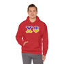 Chi Psi Two Toned Greek Lettered Hooded Sweatshirts