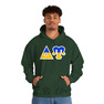 Delta Upsilon Two Toned Greek Lettered Hooded Sweatshirts