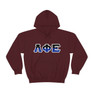 Phi Chi Two Toned Greek Lettered Hooded Sweatshirts