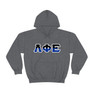 Phi Chi Two Toned Greek Lettered Hooded Sweatshirts