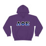 Phi Chi Two Toned Greek Lettered Hooded Sweatshirts