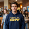 Pi Kappa Phi Two Toned Greek Lettered Hooded Sweatshirts