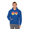 Psi Upsilon Two Toned Greek Lettered Hooded Sweatshirts