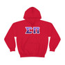 Sigma Pi Two Toned Greek Lettered Hooded Sweatshirts