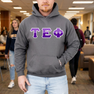 Tau Epsilon Phi Two Toned Greek Lettered Hooded Sweatshirts
