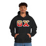 Theta Chi Two Toned Greek Lettered Hooded Sweatshirts