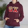 Theta Chi Two Toned Greek Lettered Hooded Sweatshirts