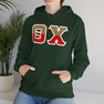 Theta Chi Two Toned Greek Lettered Hooded Sweatshirts