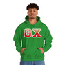 Theta Chi Two Toned Greek Lettered Hooded Sweatshirts