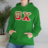 Theta Chi Two Toned Greek Lettered Hooded Sweatshirts