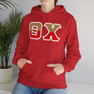 Theta Chi Two Toned Greek Lettered Hooded Sweatshirts