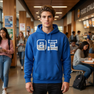 Theta Xi Two Toned Greek Lettered Hooded Sweatshirts