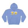 Zeta Psi Two Toned Greek Lettered Hooded Sweatshirts